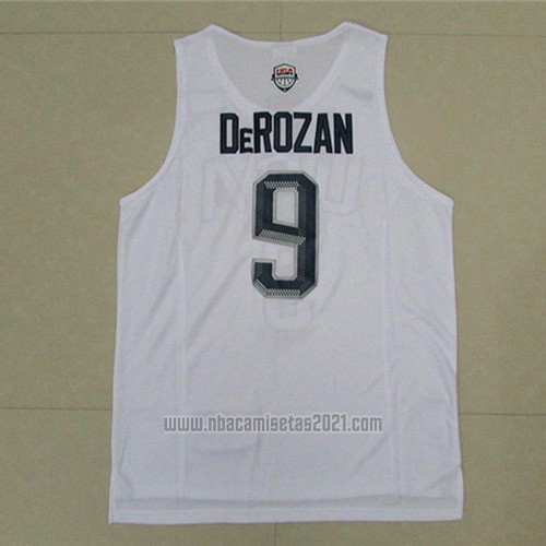 Camiseta USA 2016 DeMar DeRozan #9 Blanco